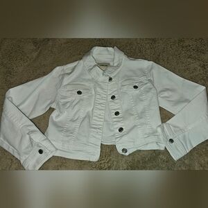 Cherokee Girl's Button White Denim Jacket M 7/8  NWT